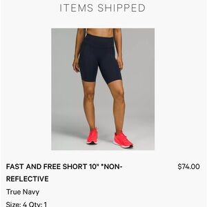 Lululemon size 4 Fast and Free 10 inch short
